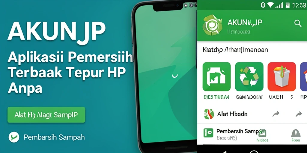 Antarmuka aplikasi Pembersih Sampah AKUNJP yang sederhana dan bersih.