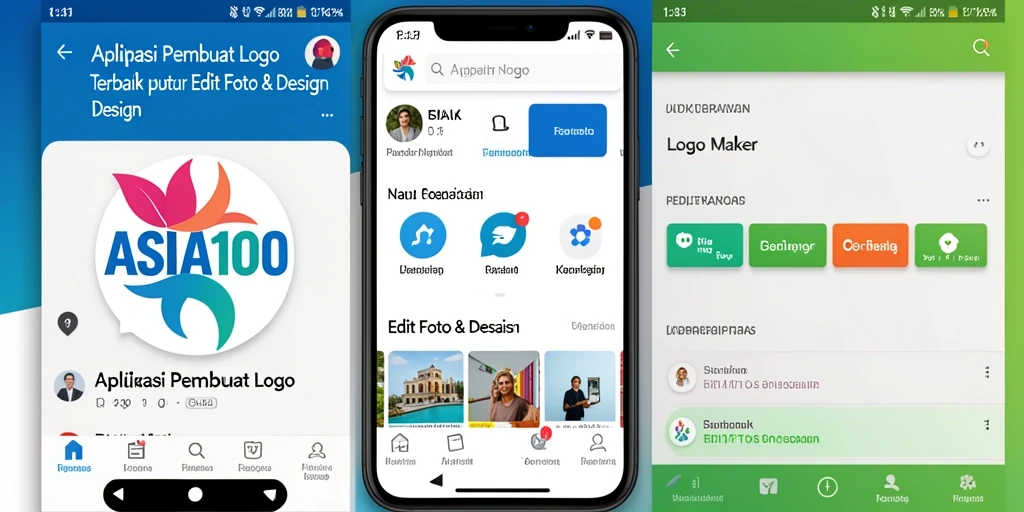 Antarmuka ASIA100 yang sederhana dan fungsional untuk pembuatan logo.