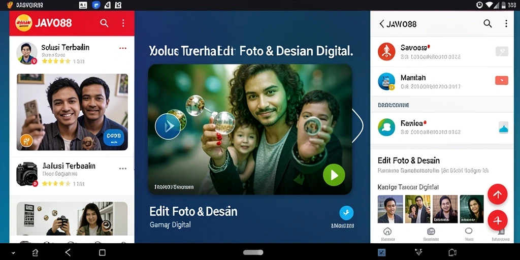 Tampilan antarmuka aplikasi JAVO88 untuk edit gambar digital yang praktis.