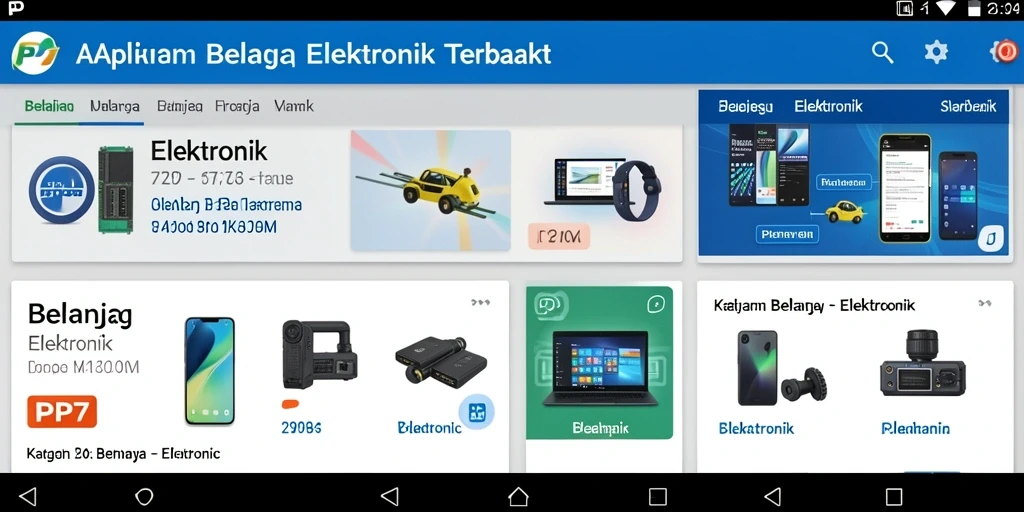 Tampilan antarmuka PP7 yang sederhana dan fungsional untuk belanja elektronik.