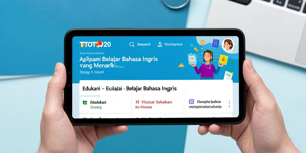 Tampilan antarmuka aplikasi TOTO20 yang intuitif untuk Belajar Bahasa Inggris.