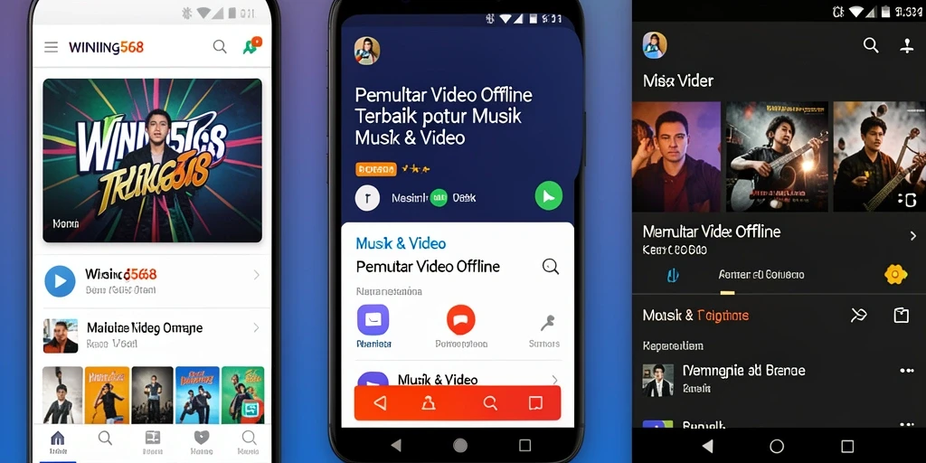 Tampilan antarmuka aplikasi WINNING568 yang menarik dan fungsional untuk Pemutar Video Offline.
