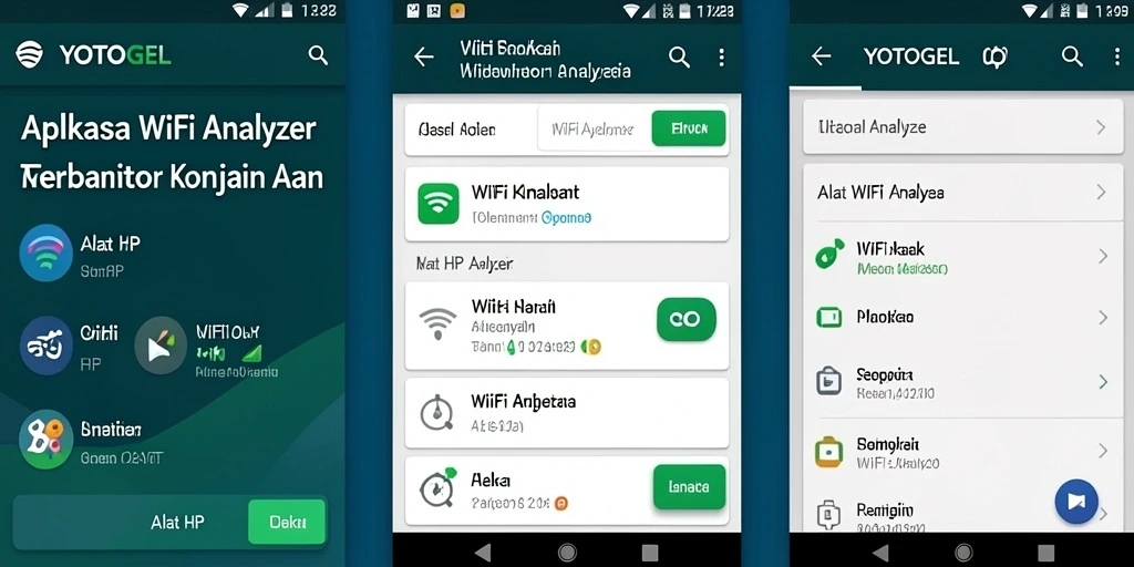 Antarmuka utama YOTOGEL menampilkan analisis jaringan WiFi secara real-time.