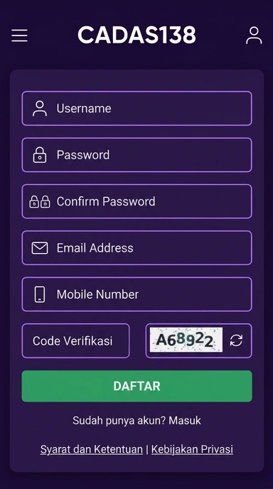 Cara Mudah Buat Akun Baru cadas138 di Android